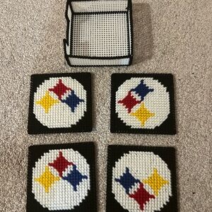 Handmade Coaster Set with Holder